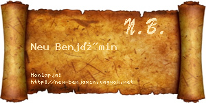 Neu Benjámin névjegykártya